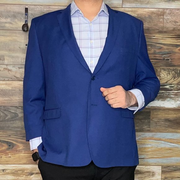 Eleganza Platinum by Giorgio Sanetti Modern Fit Blue Blazer Sport Jacket 48R - Picture 2 of 10